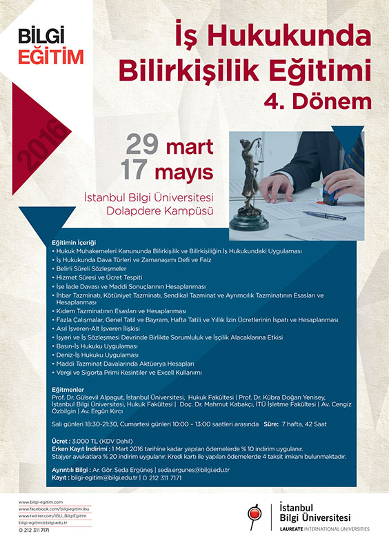İş Hukukunda Bilirkişilik Eğitimi 4. Dönem (29 Mart- 17 Mayıs)